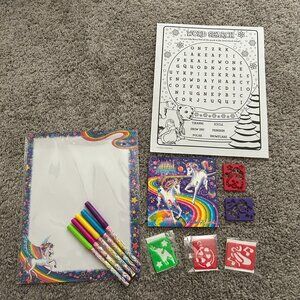 Lisa Frank Stencils Colored Markers Unicorn Rainbow Notepad Coloring Sheet Paper